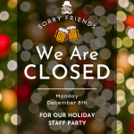 Alibi Pubs Closed Holiday Staff Party