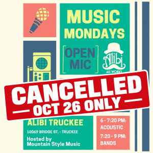 CANCELLED (Oct 26 only) | Music Mondays | Open Mic